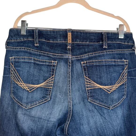 Ariat Sz 32R REAL Denim Bootcut Jeans Whipstitch Western Cowgirl Workwear - Picture 9 of 11